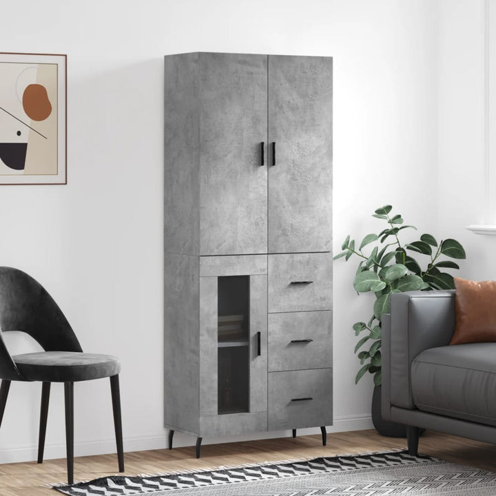 Dulap Înalt, Gri Sonoma, 69,5X34X180 Cm, Lemn Compozit