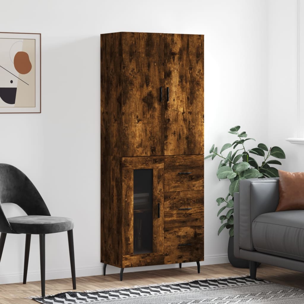 Dulap Înalt, Gri Sonoma, 69,5X34X180 Cm, Lemn Compozit
