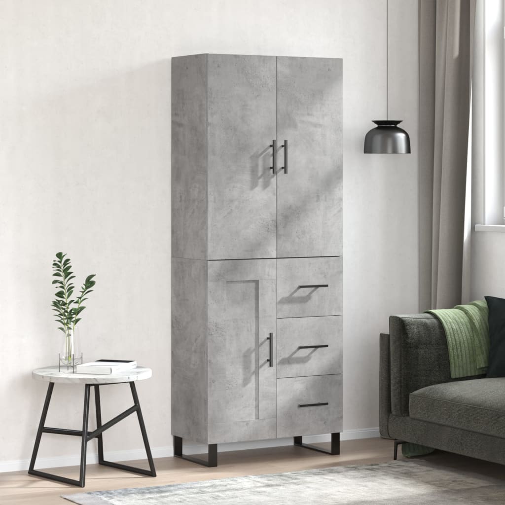 Dulap Înalt, Gri Sonoma, 69,5X34X180 Cm, Lemn Compozit