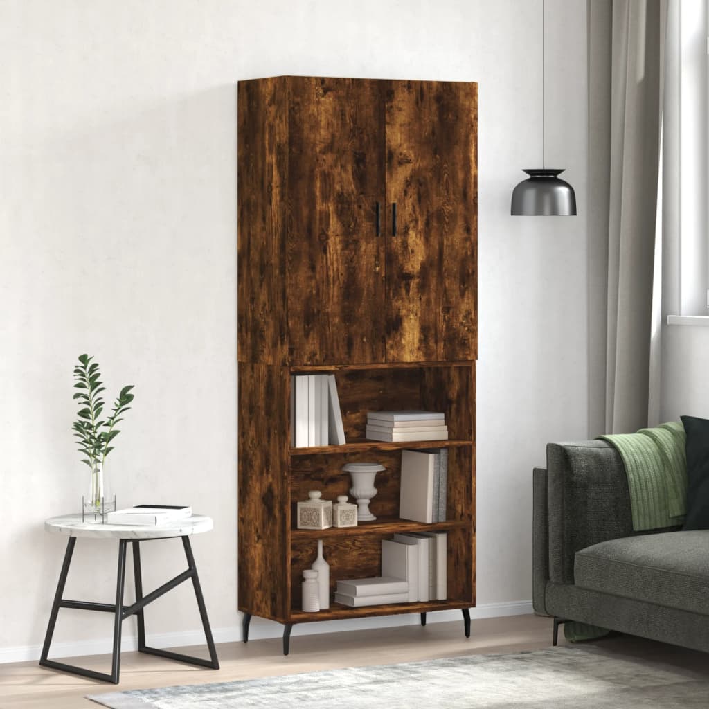 Dulap Înalt, Gri Sonoma, 69,5X34X180 Cm, Lemn Compozit