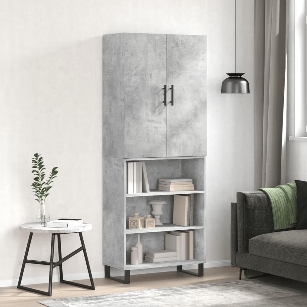 Dulap Înalt, Gri Sonoma, 69,5X34X180 Cm, Lemn Compozit