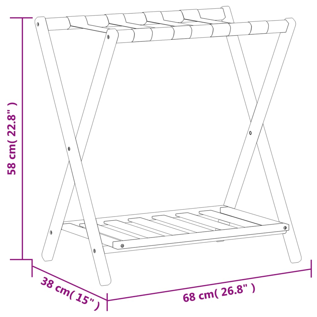 Suport Pentru Bagaje, 68X38X58 Cm, Bambus