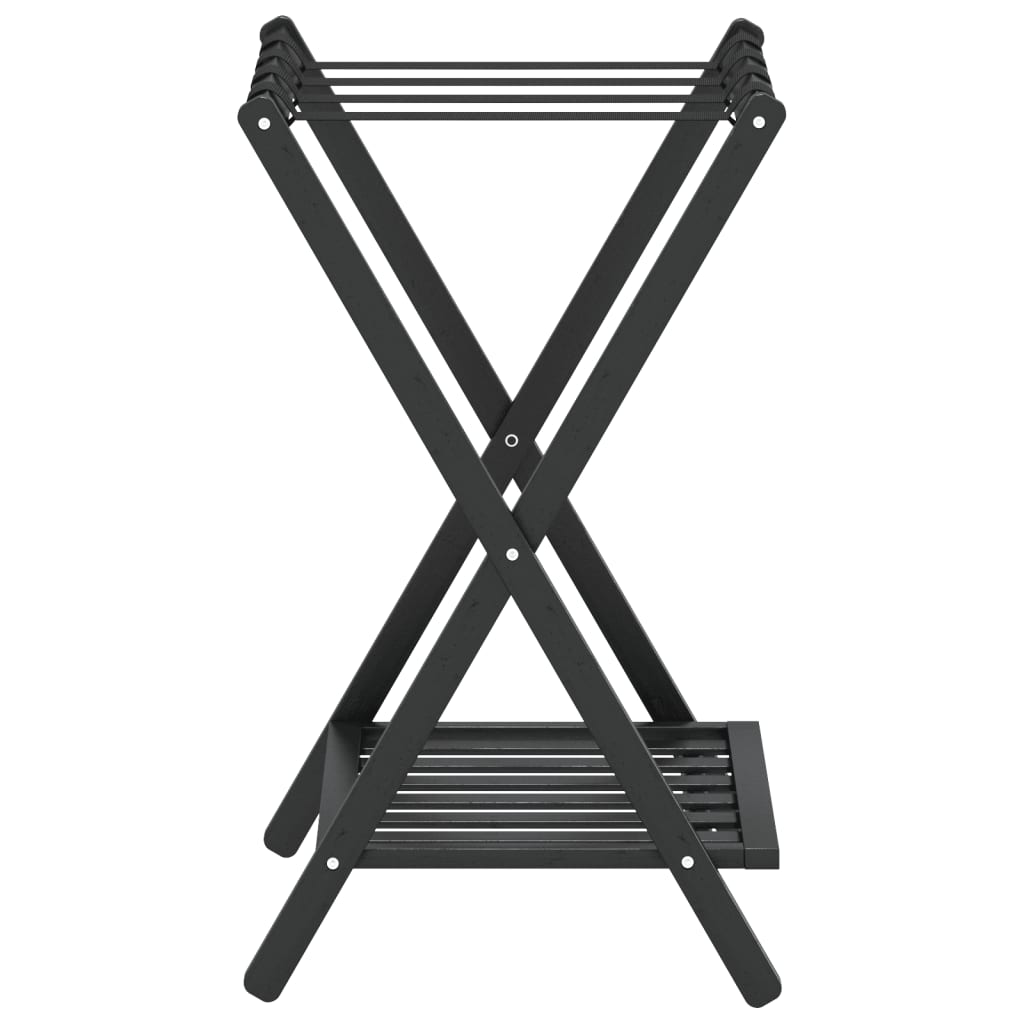 Suport Pentru Bagaje, Negru, 68X38X58 Cm, Bambus