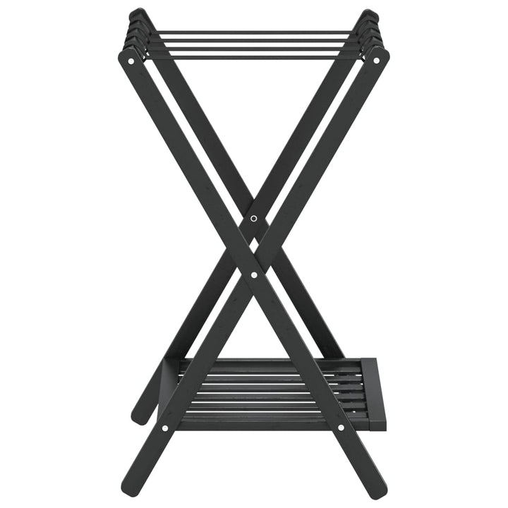 Suport Pentru Bagaje, Negru, 68X38X58 Cm, Bambus