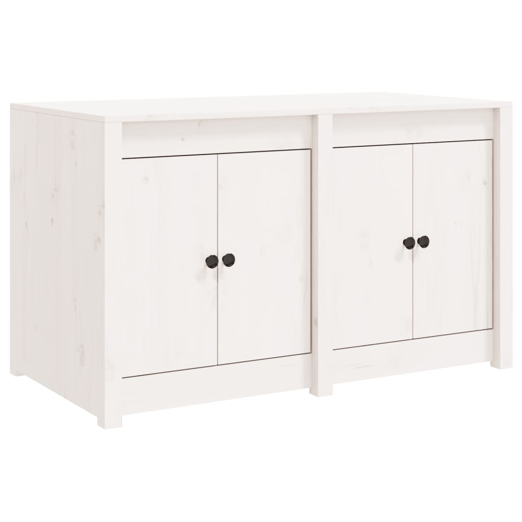 Dulapuri De Bucătărie De Exterior, 3 Buc., Alb, Lemn Masiv Pin