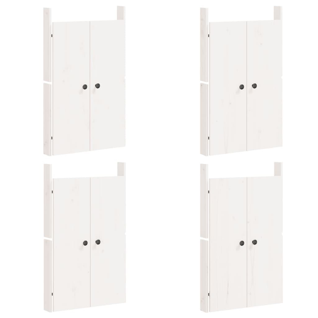Dulapuri De Bucătărie De Exterior, 3 Buc., Alb, Lemn Masiv Pin