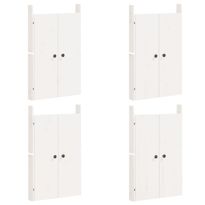 Dulapuri De Bucătărie De Exterior, 3 Buc., Alb, Lemn Masiv Pin