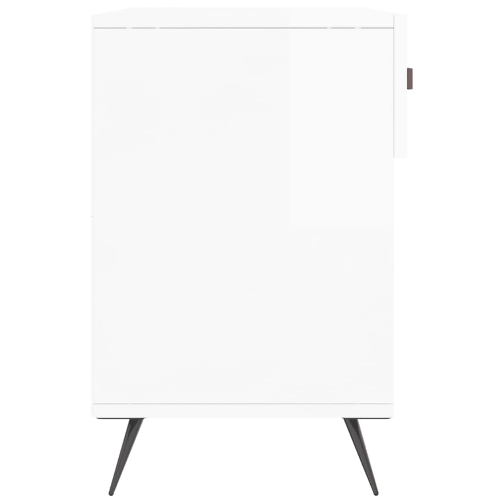 Bancheta Pantofar, Alb Extralucios, 102X35X55 Cm, Lemn Compozit