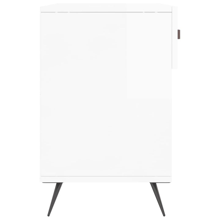 Bancheta Pantofar, Alb Extralucios, 102X35X55 Cm, Lemn Compozit