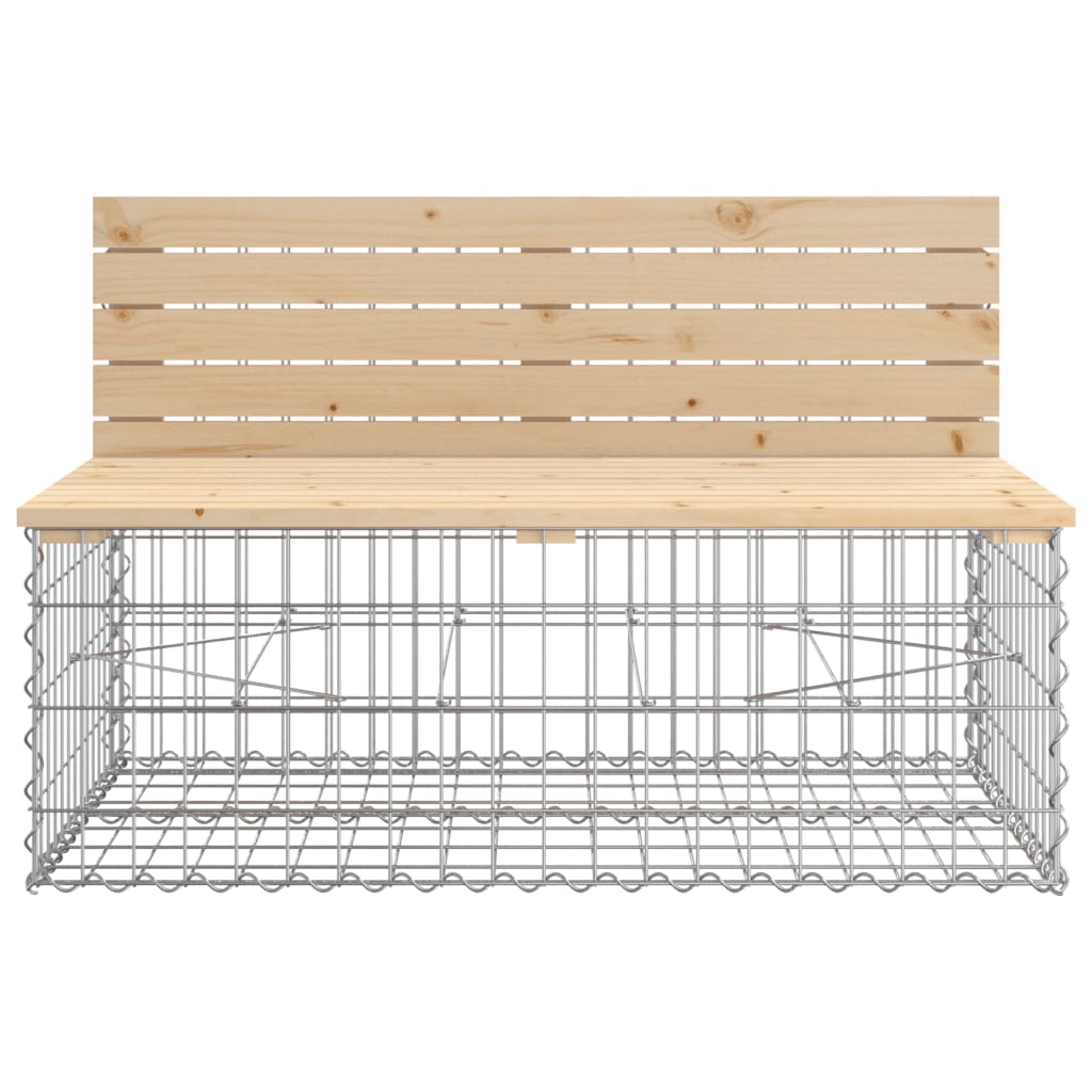 Bancă De Grădină, Design Gabion, 103X70X65Cm, Lemn Masiv De Pin