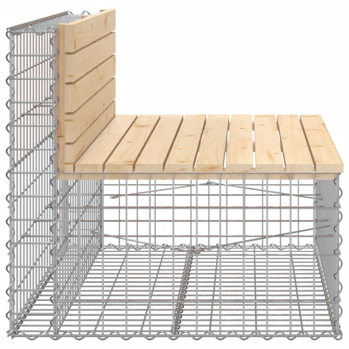 Bancă De Grădină, Design Gabion, 103X70X65Cm, Lemn Masiv De Pin