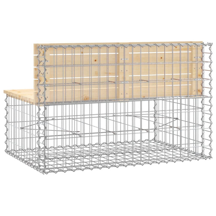 Bancă De Grădină, Design Gabion, 103X70X65Cm, Lemn Masiv De Pin