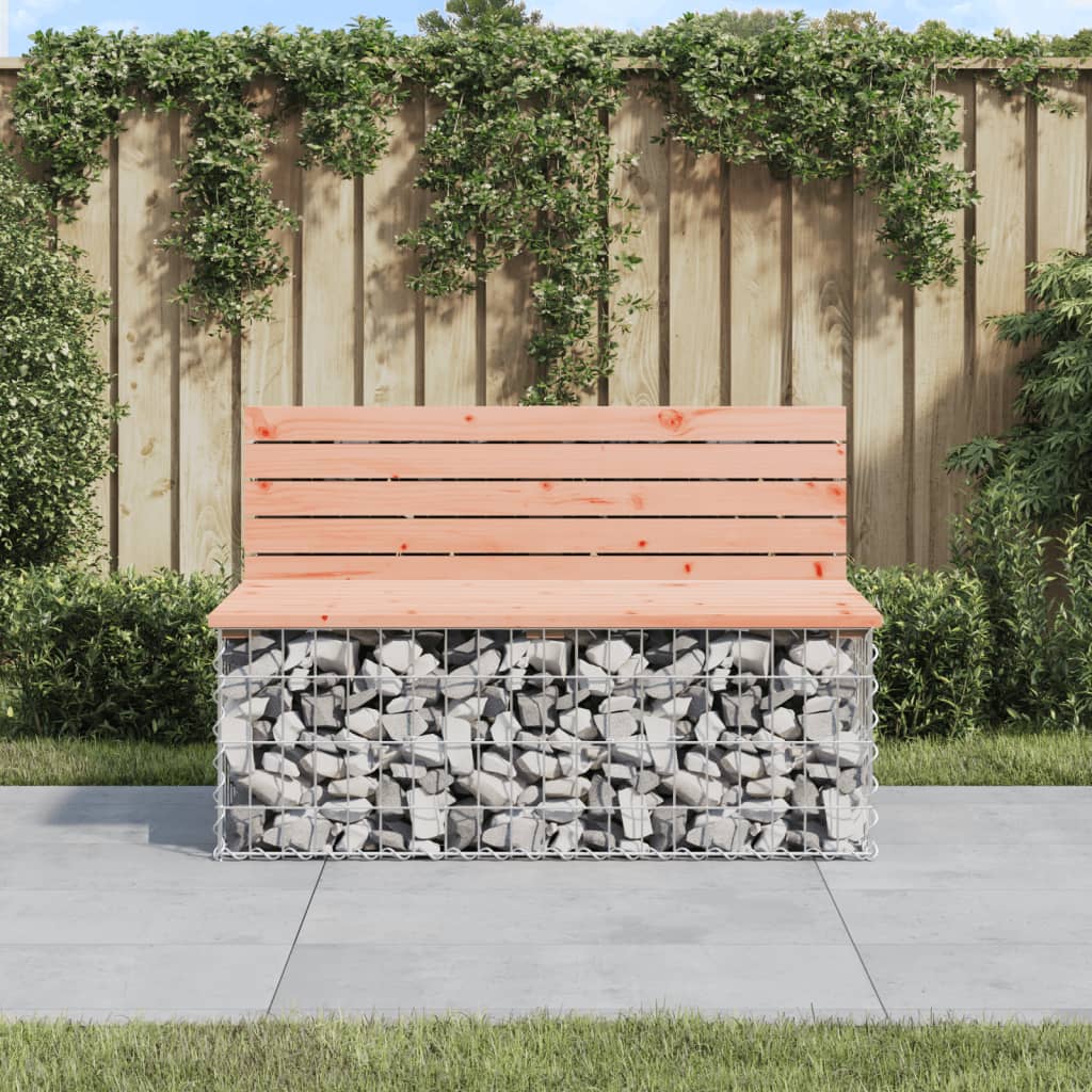 Bancă De Grădină, Design Gabion, 103X70X65Cm, Lemn Masiv De Pin
