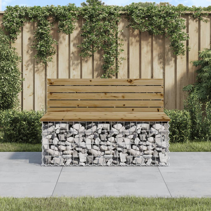 Bancă De Grădină, Design Gabion, 103X70X65Cm, Lemn Masiv De Pin
