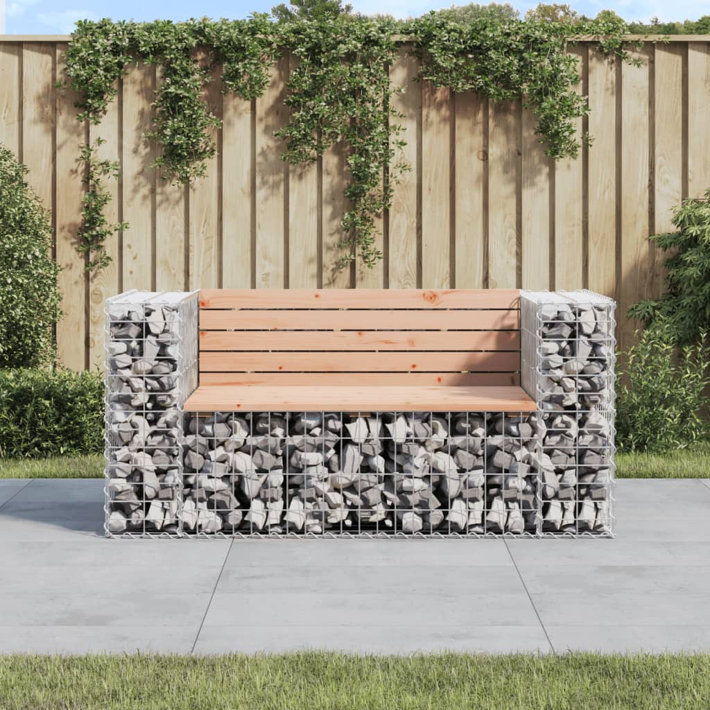 Bancă De Grădină, Design Gabion, 103X70X65Cm, Lemn Masiv De Pin
