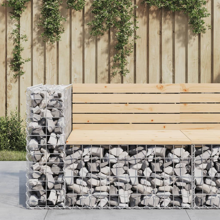 Bancă De Grădină, Design Gabion, 103X70X65Cm, Lemn Masiv De Pin