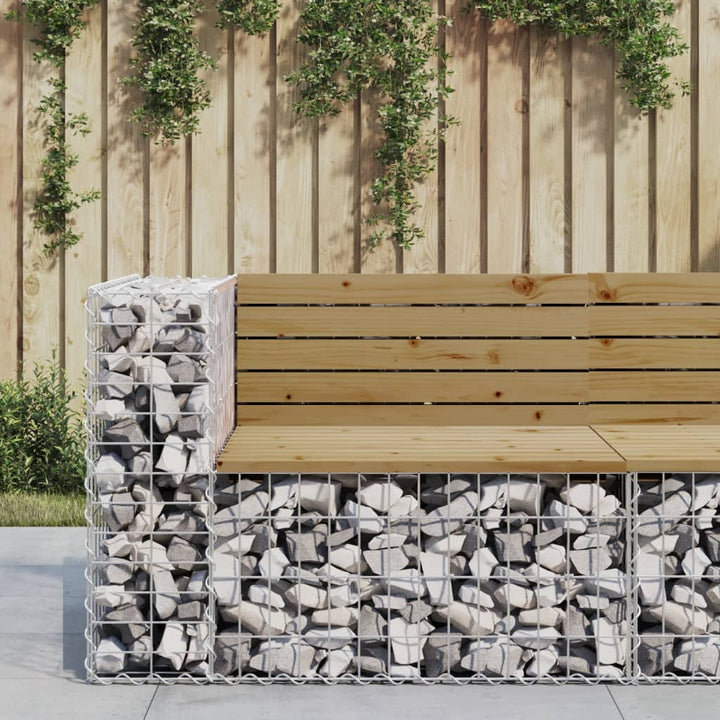 Bancă De Grădină, Design Gabion, 103X70X65Cm, Lemn Masiv De Pin