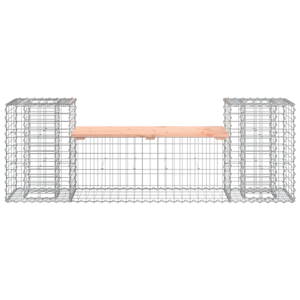 Bancă De Grădină Cu Gabion, 183X41X60,5 Cm, Lemn Masiv Douglas