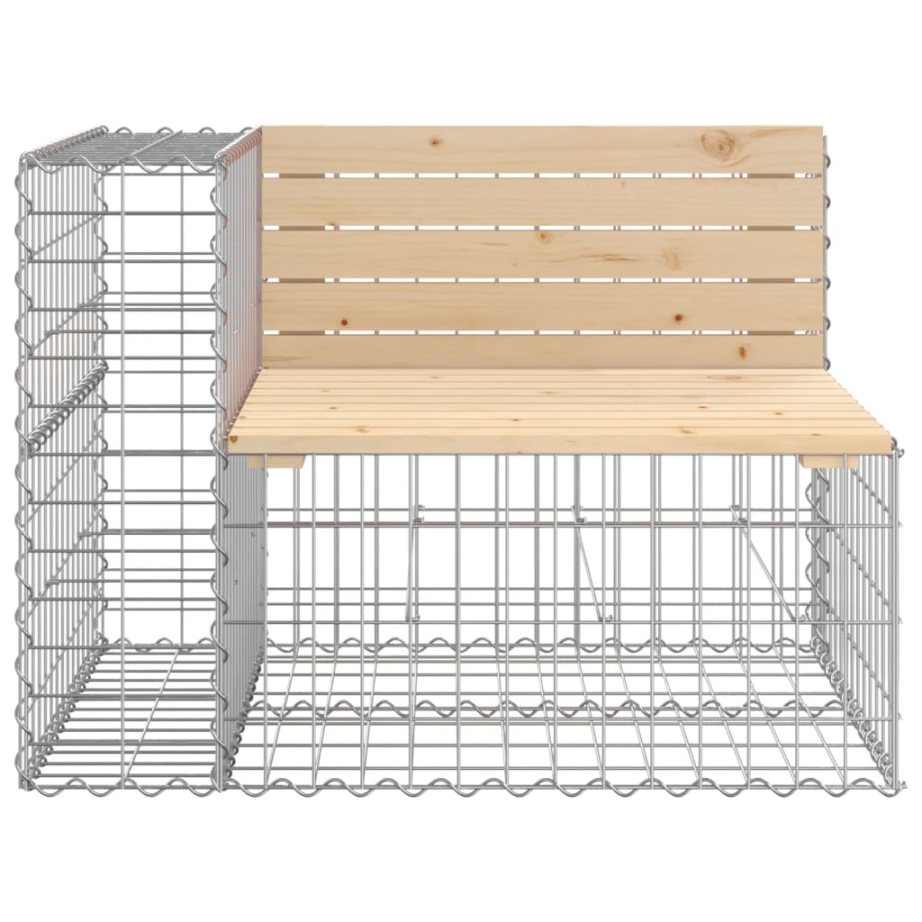 Bancă De Grădină, Design Gabion, 287X71X65,5Cm, Lemn Masiv Pin