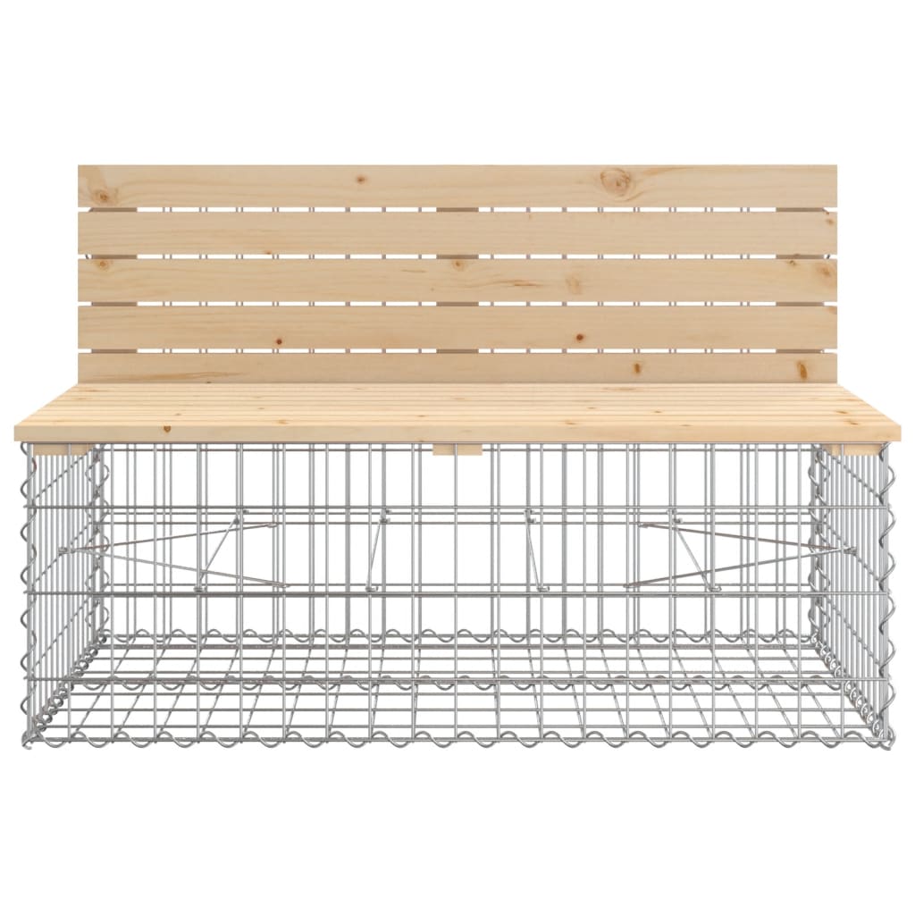 Bancă De Grădină, Design Gabion, 287X71X65,5Cm, Lemn Masiv Pin