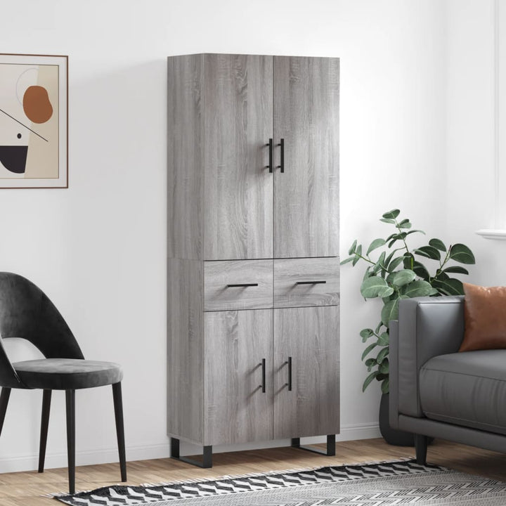 Dulap Înalt, Gri Sonoma, 69,5X34X180 Cm, Lemn Compozit