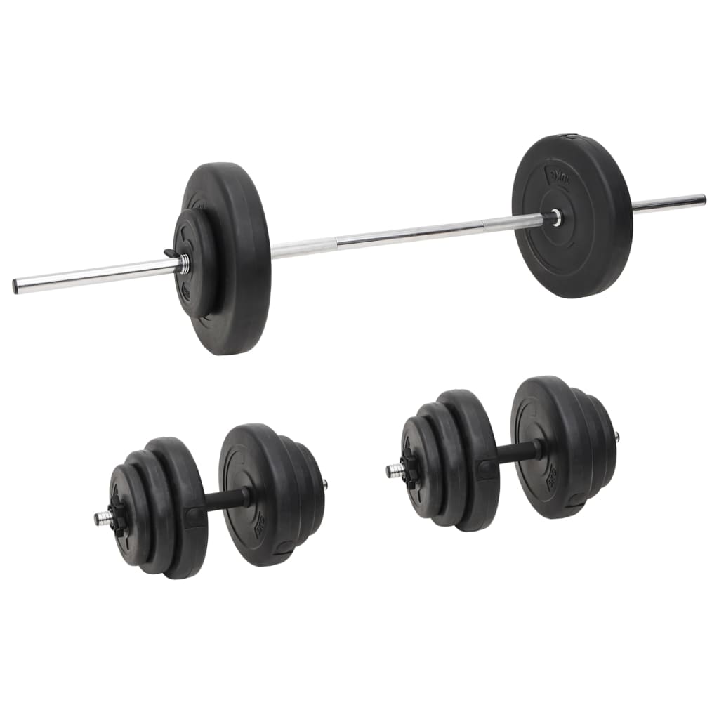 Set Halteră Ondulată Cu Greutăți, 90 Kg