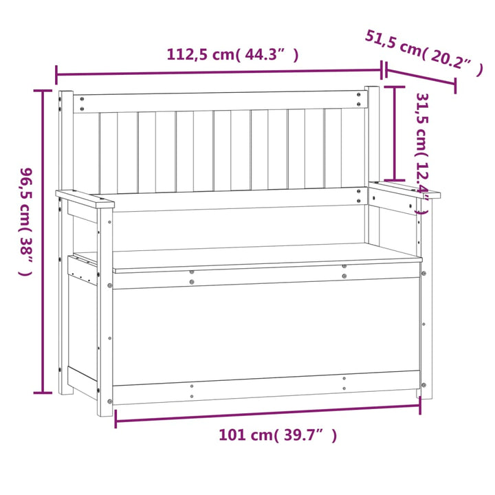 Bancă, 112,5X51,5X96,5 Cm, Lemn Masiv De Pin