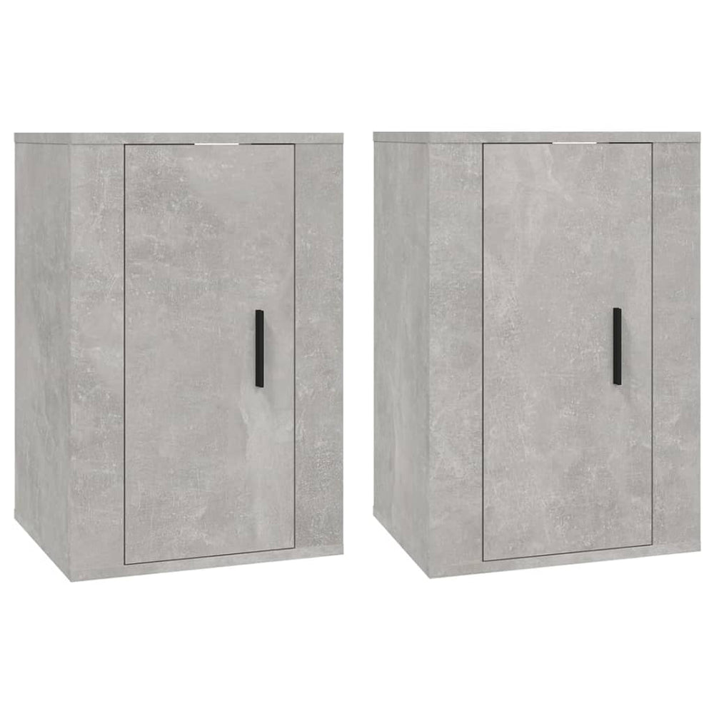 Dulapuri Tv Montate Pe Perete, 2 Buc., , 40X34,5X Gri Beton