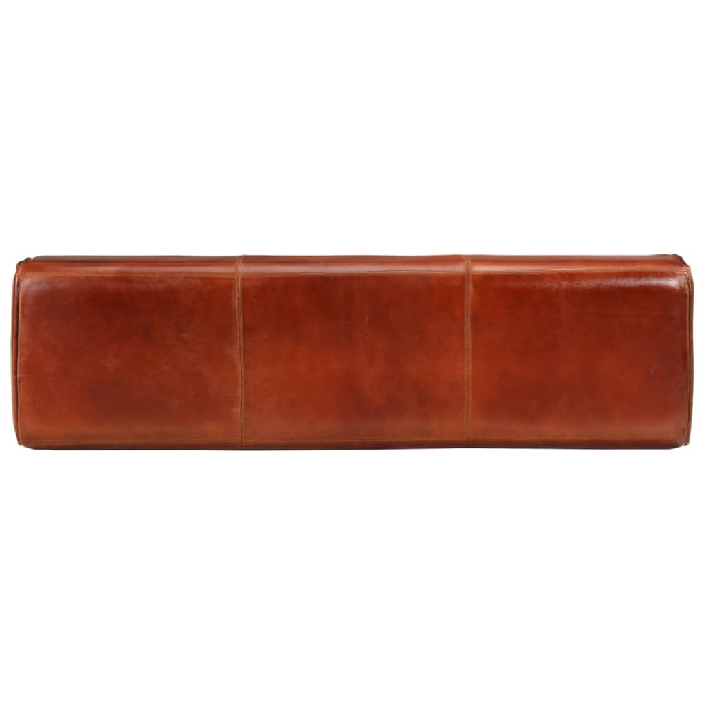 Bancă Bok Gimnastică Maro 110Cm Piele Naturală/Lemn Masiv Mango