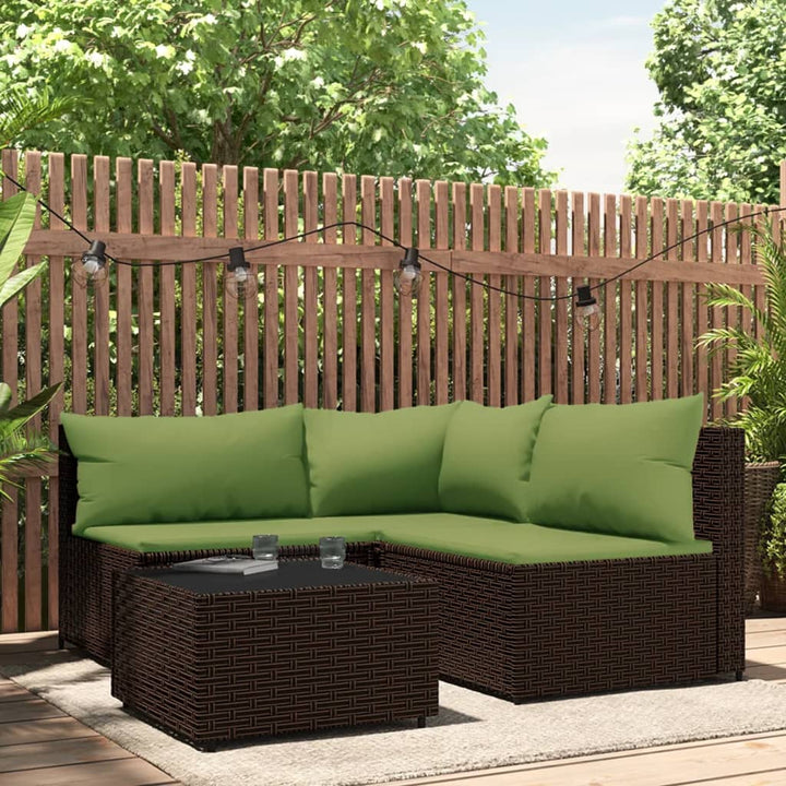 Set Mobilier De Grădină Cu Perne, 3 Piese, Negru, Poliratan