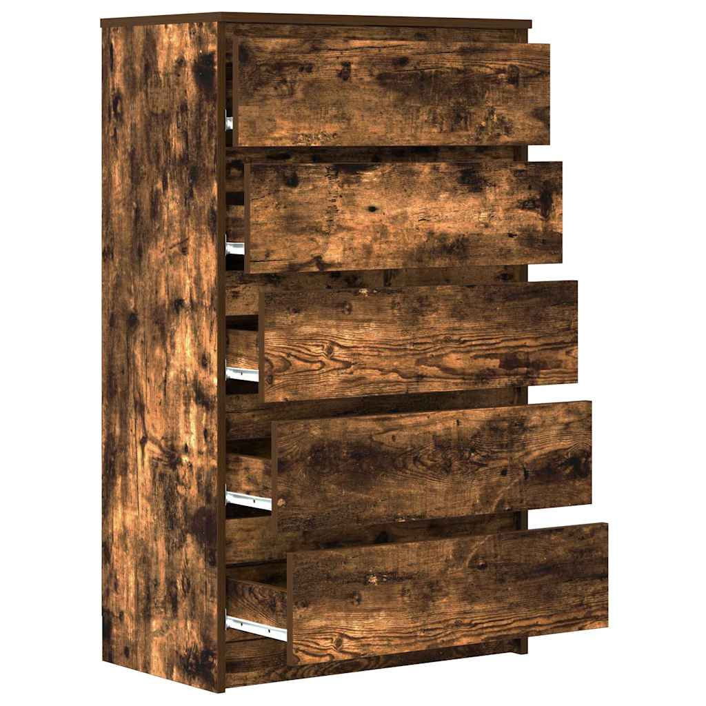 Dulap Cu Sertar, Stejar Fumuriu, 60X36X103 Cm, Lemn Prelucrat