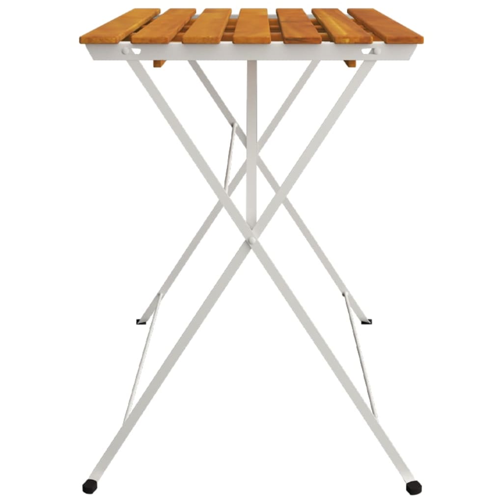 Masă Bistro Pliabilă 100X54X71 Cm, Lemn Masiv De Acacia & Oțel