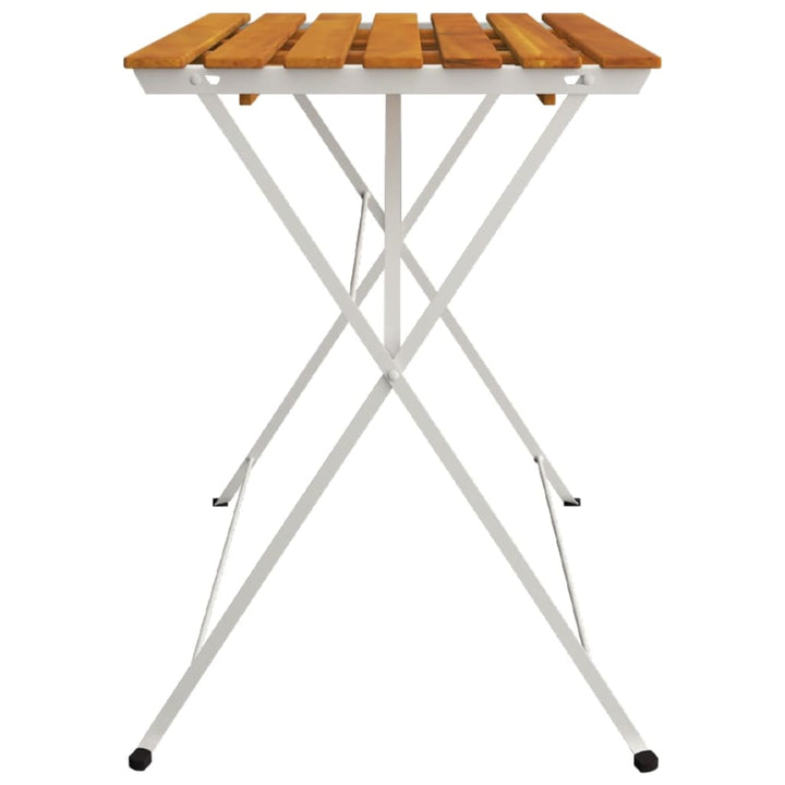 Masă Bistro Pliabilă 100X54X71 Cm, Lemn Masiv De Acacia & Oțel