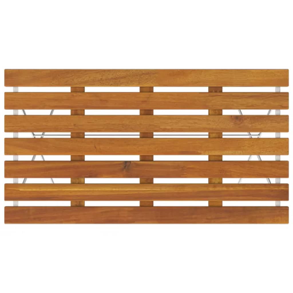Masă Bistro Pliabilă 100X54X71 Cm, Lemn Masiv De Acacia & Oțel