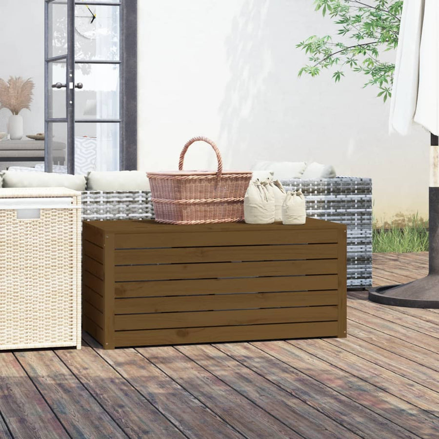 Ladă Depozitare Grădină, Maro, 101X50,5X46,5Cm, Lemn Masiv Pin