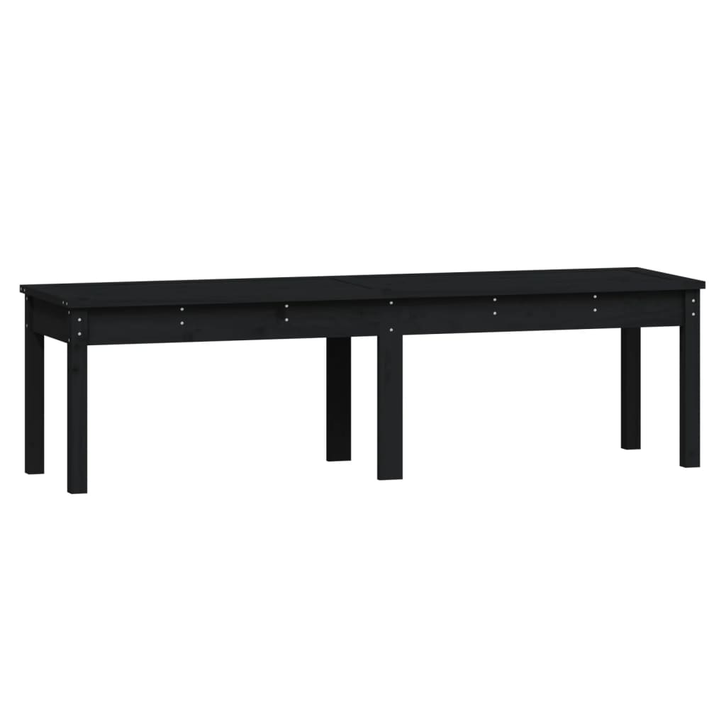 Bancă Grădină 2 Locuri, Negru, 159,5X44X45Cm, Lemn Masiv De Pin