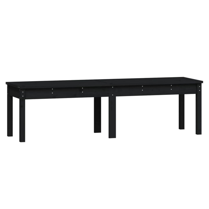 Bancă Grădină 2 Locuri, Negru, 159,5X44X45Cm, Lemn Masiv De Pin