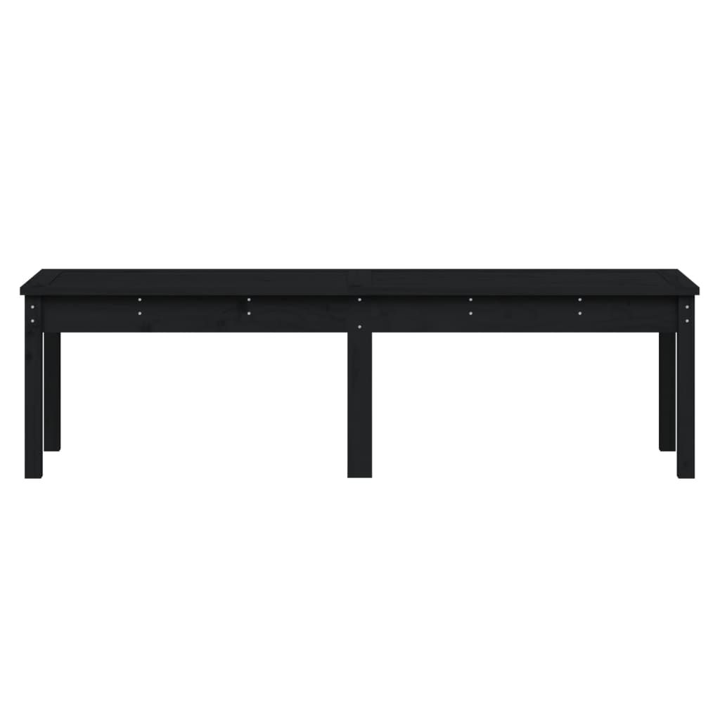 Bancă Grădină 2 Locuri, Negru, 159,5X44X45Cm, Lemn Masiv De Pin
