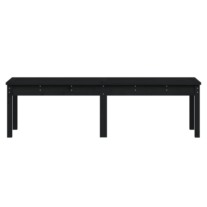 Bancă Grădină 2 Locuri, Negru, 159,5X44X45Cm, Lemn Masiv De Pin