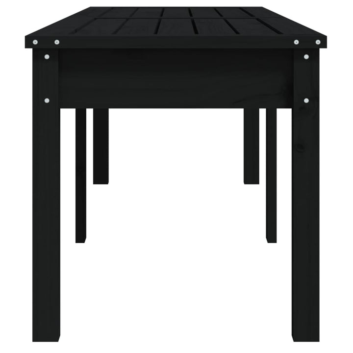 Bancă Grădină 2 Locuri, Negru, 159,5X44X45Cm, Lemn Masiv De Pin