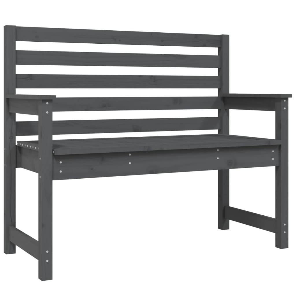 Bancă De Grădină, Gri, 109X48X91,5 Cm, Lemn Masiv De Pin