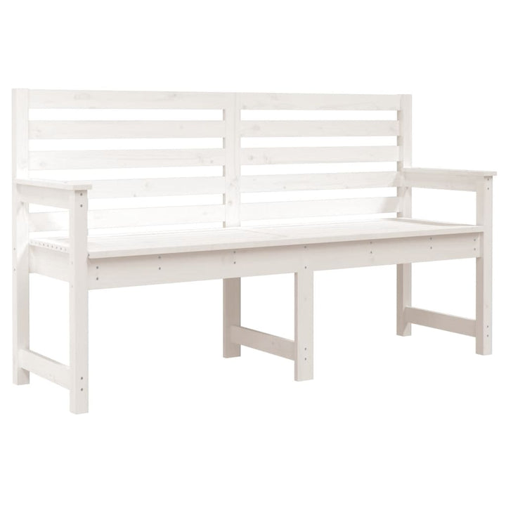 Bancă De Grădină, Alb, 159,5X48X91,5 Cm, Lemn Masiv De Pin