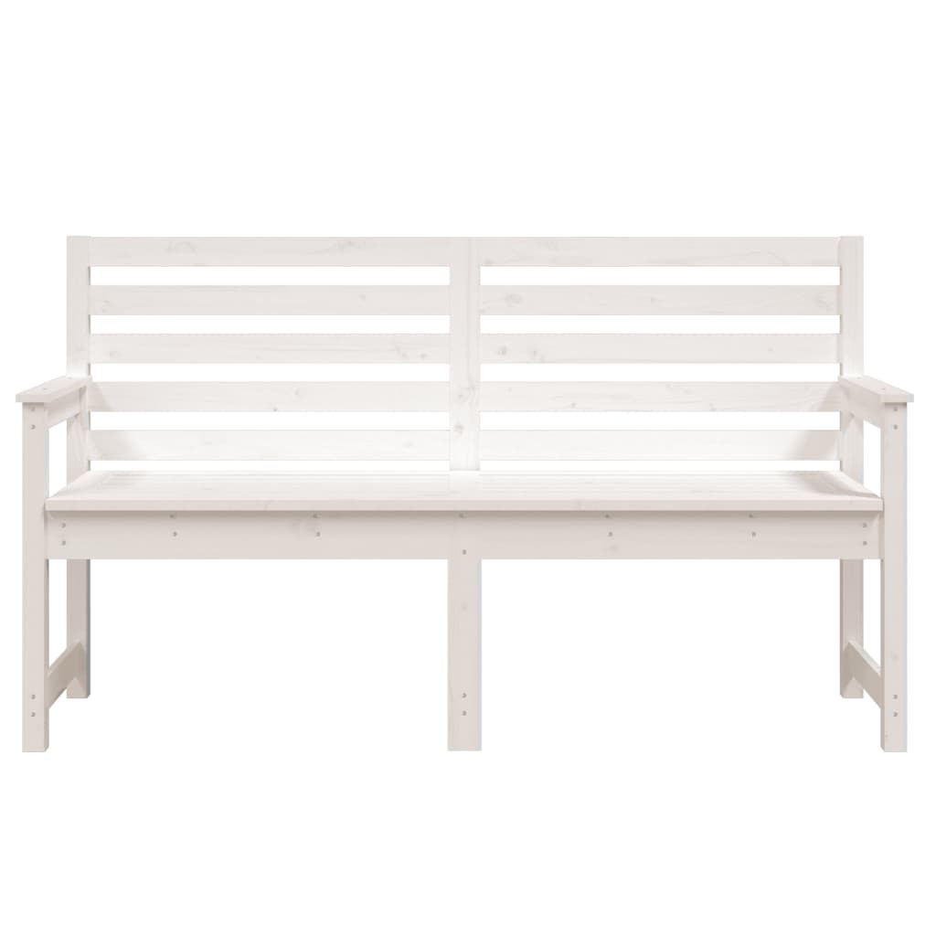 Bancă De Grădină, Alb, 159,5X48X91,5 Cm, Lemn Masiv De Pin