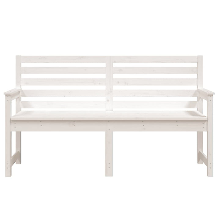 Bancă De Grădină, Alb, 159,5X48X91,5 Cm, Lemn Masiv De Pin