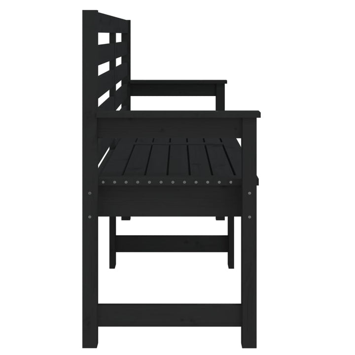 Bancă De Grădină, Negru, 159,5X48X91,5 Cm, Lemn Masiv De Pin