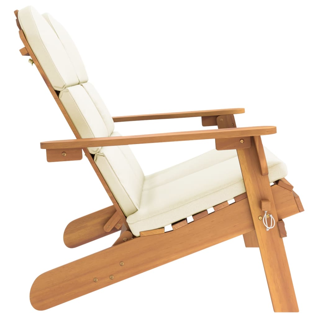Bancă De Grădină Adirondack Cu Perne 126 Cm, Lemn Masiv Acacia
