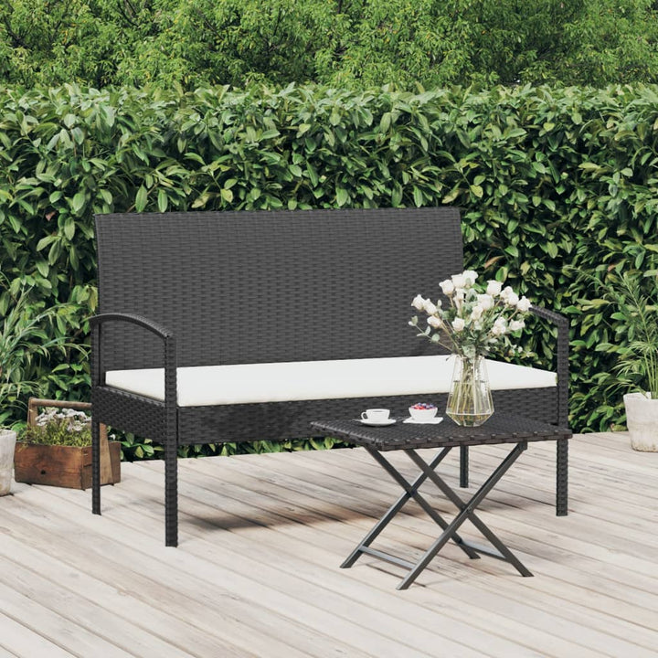 Bancă De Grădină Cu Pernă, , 105 Cm, Poliratan