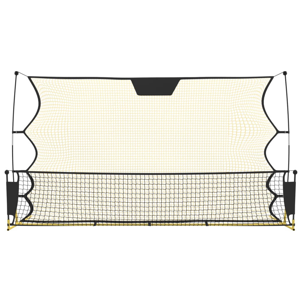 Plasă Rebounder Fotbal, Negru Și Galben 183X85X120 Cm Poliester