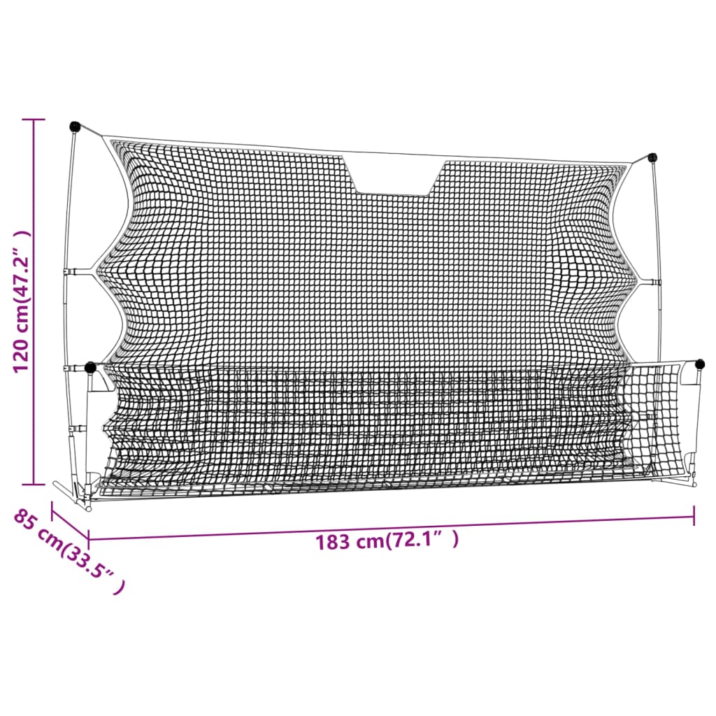 Plasă Rebounder Fotbal, Negru Și Galben 183X85X120 Cm Poliester