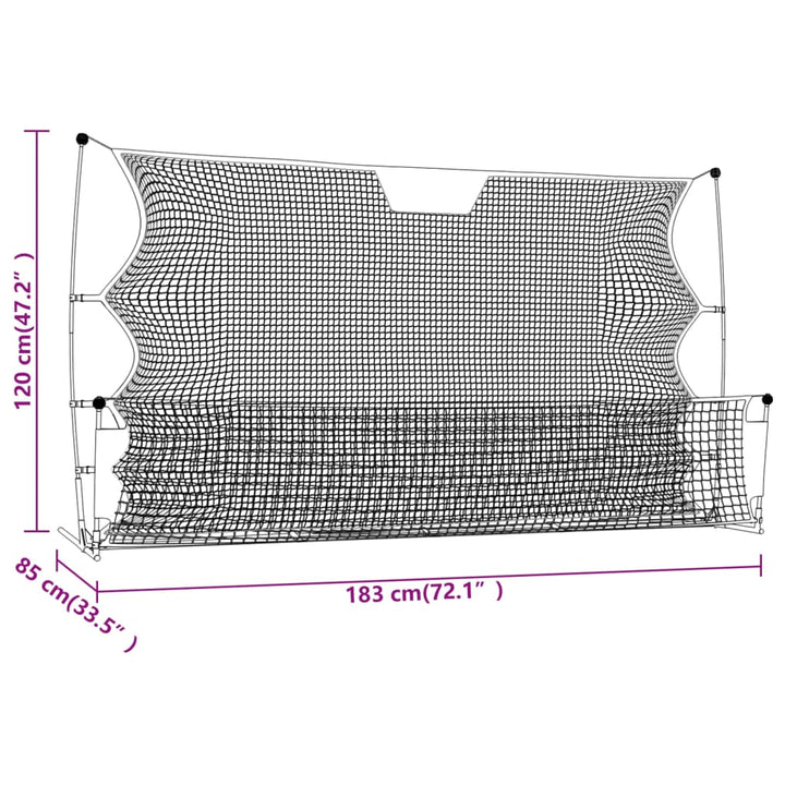 Plasă Rebounder Fotbal, Negru Și Galben 183X85X120 Cm Poliester